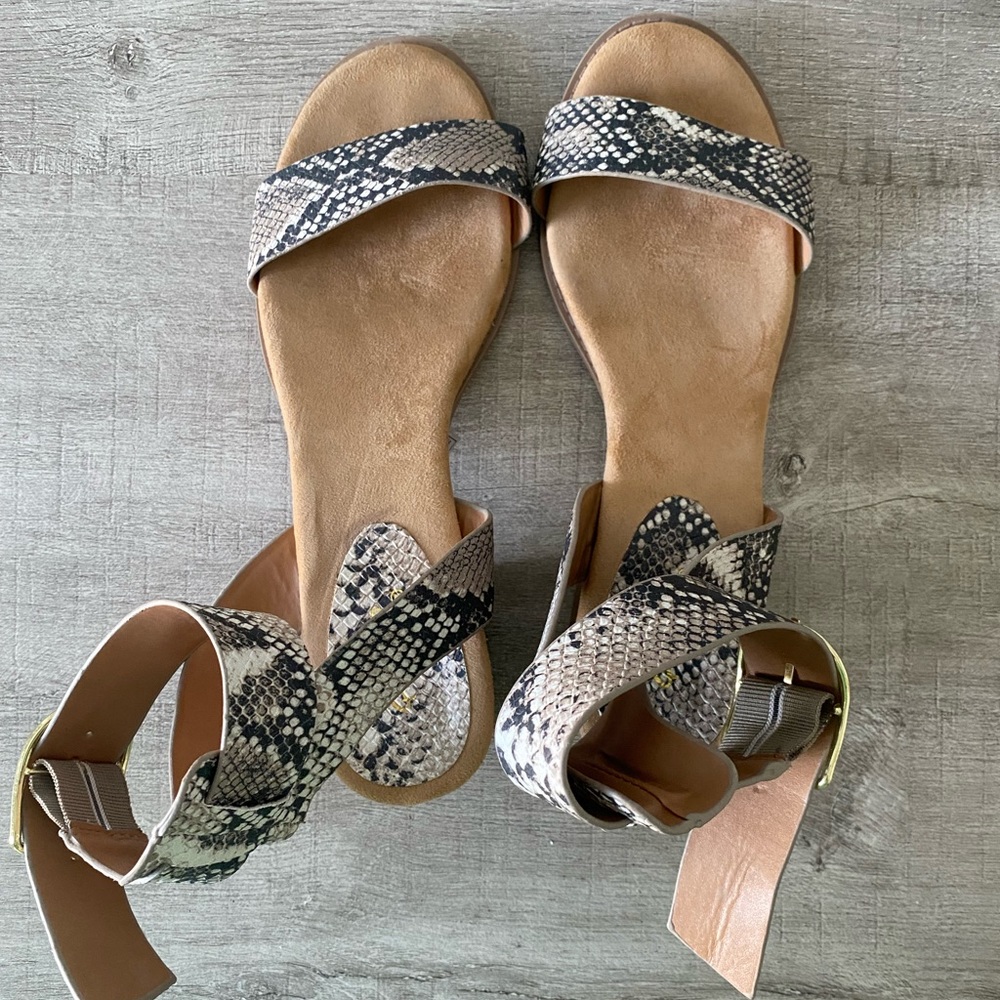 Snakeskin Strappy Sandal